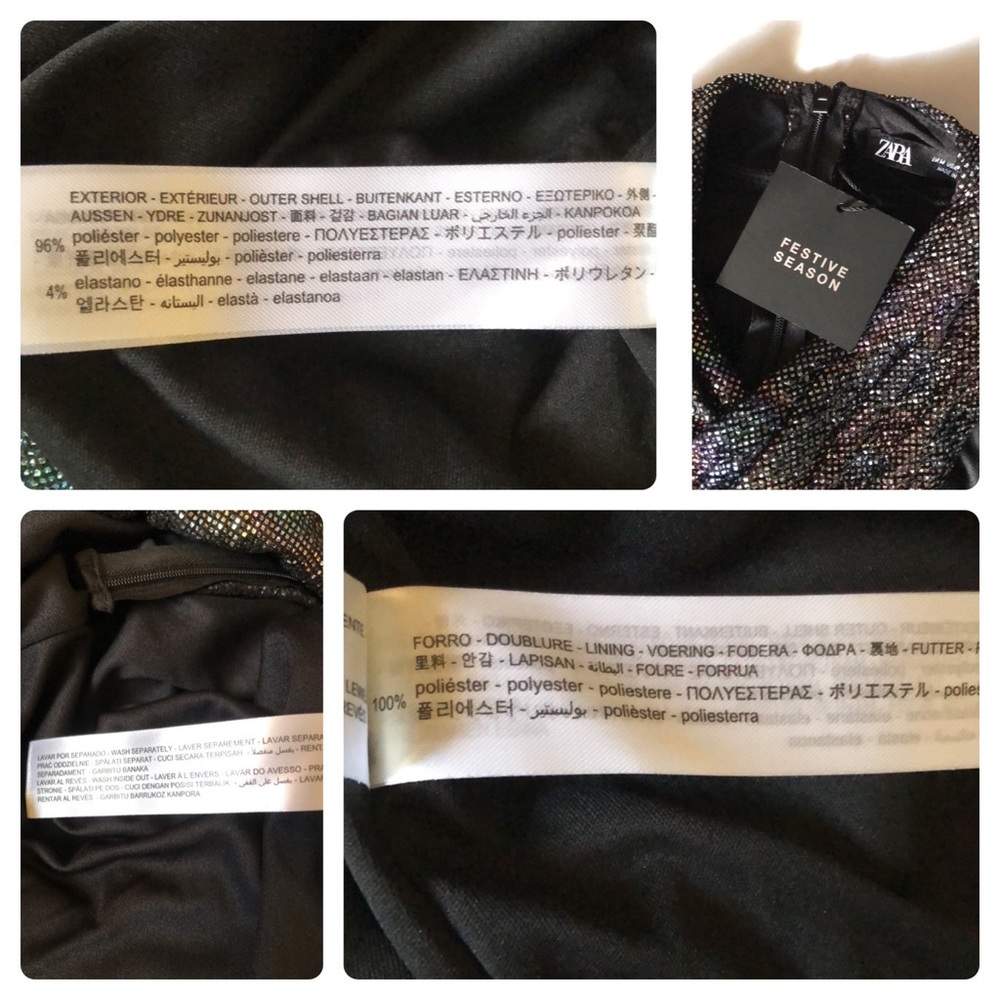 ZARA Metallic Draped Mini Dress/NWT - Picture 10 of 15